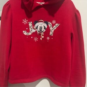 Disney Red Hoodie with Mickey Mouse and Joy Design